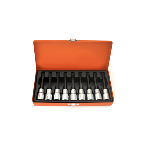 COFFRET DE 9 DOUILLES 1/2 AVEC EMBOUTS LONGS MONOBLOCS TORX  ACEM 280581210